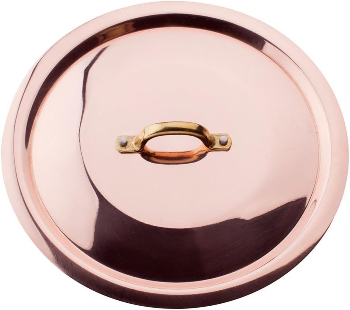 Pentole Agnelli Deckel, flach, Kupfer, Messinggriff 18 cm Kupferfarben Bild 1