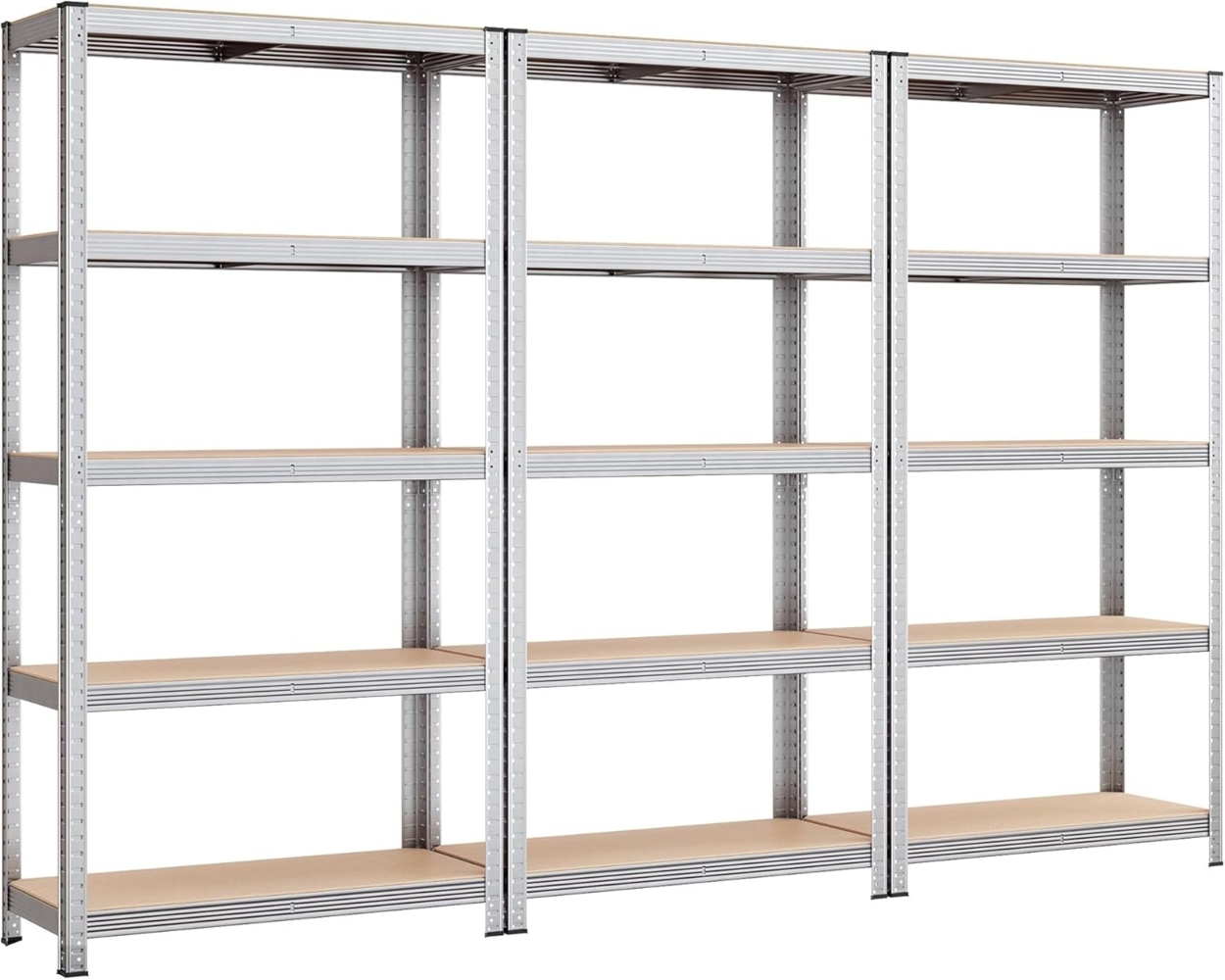 SONGMICS Schwerlastregal, Kellerregal, Lagerregal, 40 x 270 x 180 cm, Regal mit Stahlgestell, bis 875 kg belastbar, 5 verstellbare Ablagen, silbern GLR040E03 Bild 1