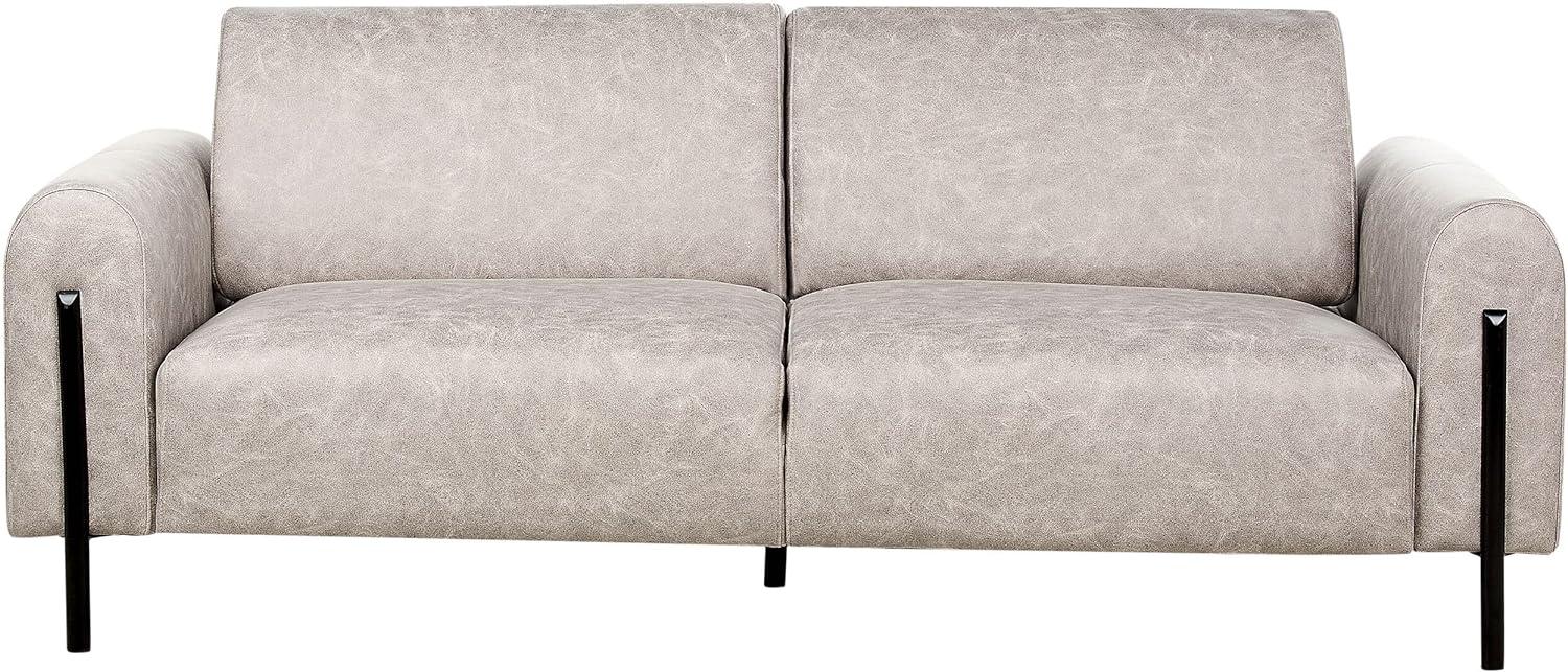 3-Sitzer Sofa Lederoptik hellgrau ASKIM Bild 1