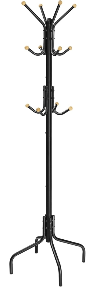 Songmics Garderobenständer, mit 12 Haken, 4 Beine, Metall, Schwarz, 180 x 55 x 55 cm Bild 1