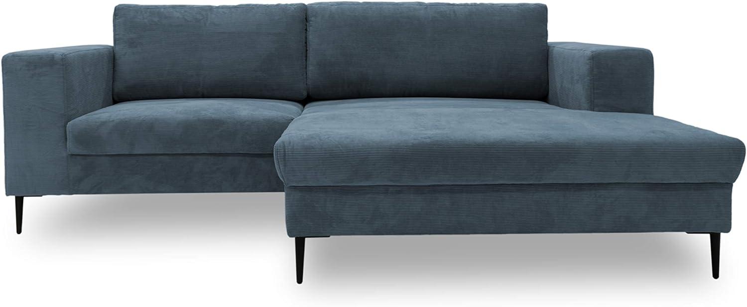 DOMO. collection Modica Ecksofa, moderne L-Form Eckcouch, Sofa Eckgarnitur, grau-blau, 244x173x83 Bild 1