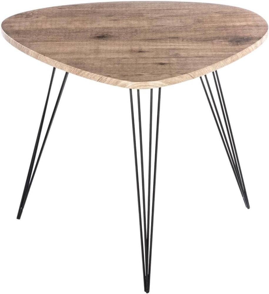 Couchtisch Beistelltisch - Vintage-Stil - Farbe HOLZ und SCHWARZ Bild 1