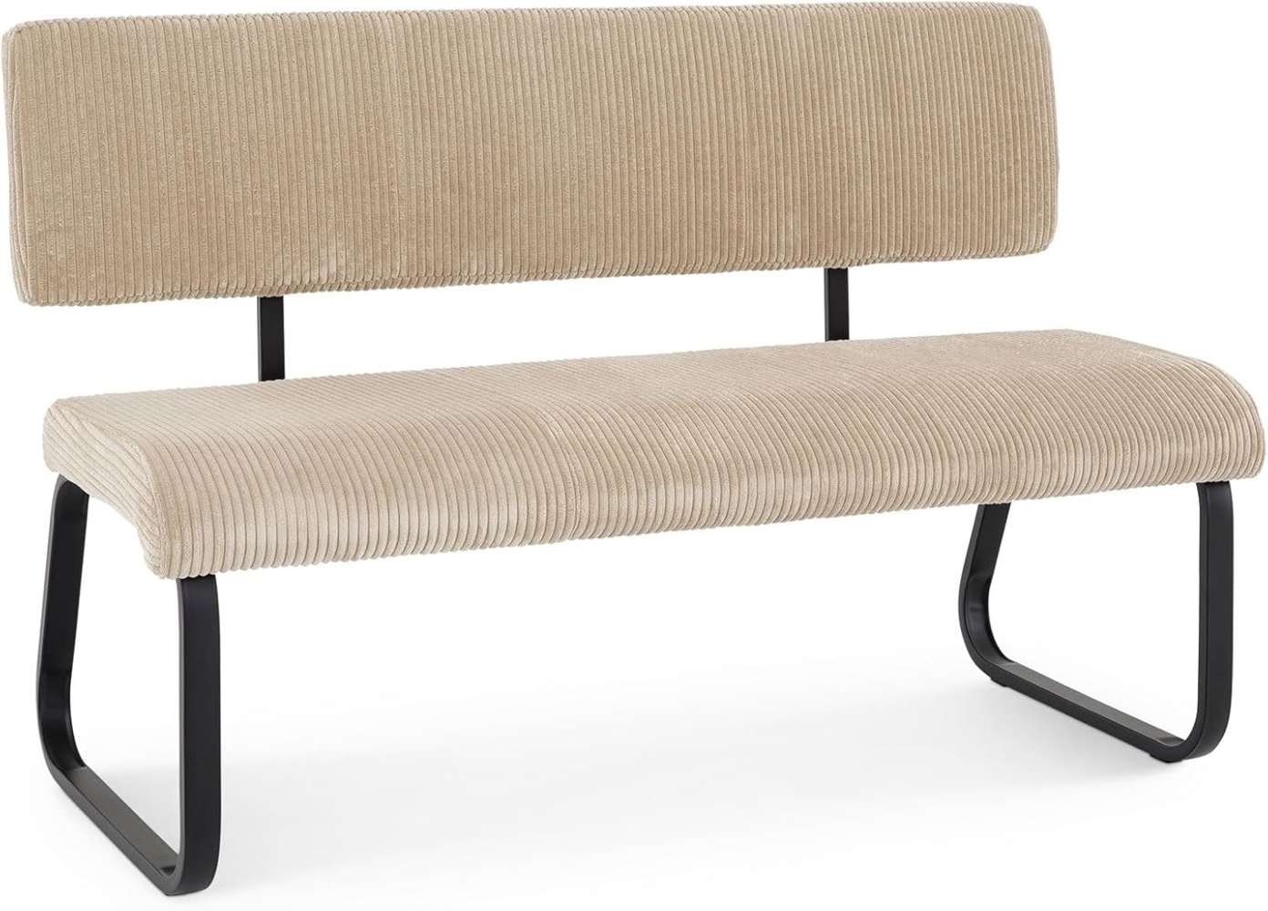 IDIMEX Essbank MATESE, Sitzbank gepolstert mit Rückenlehne Kordbezug metallgestell beige Bild 1