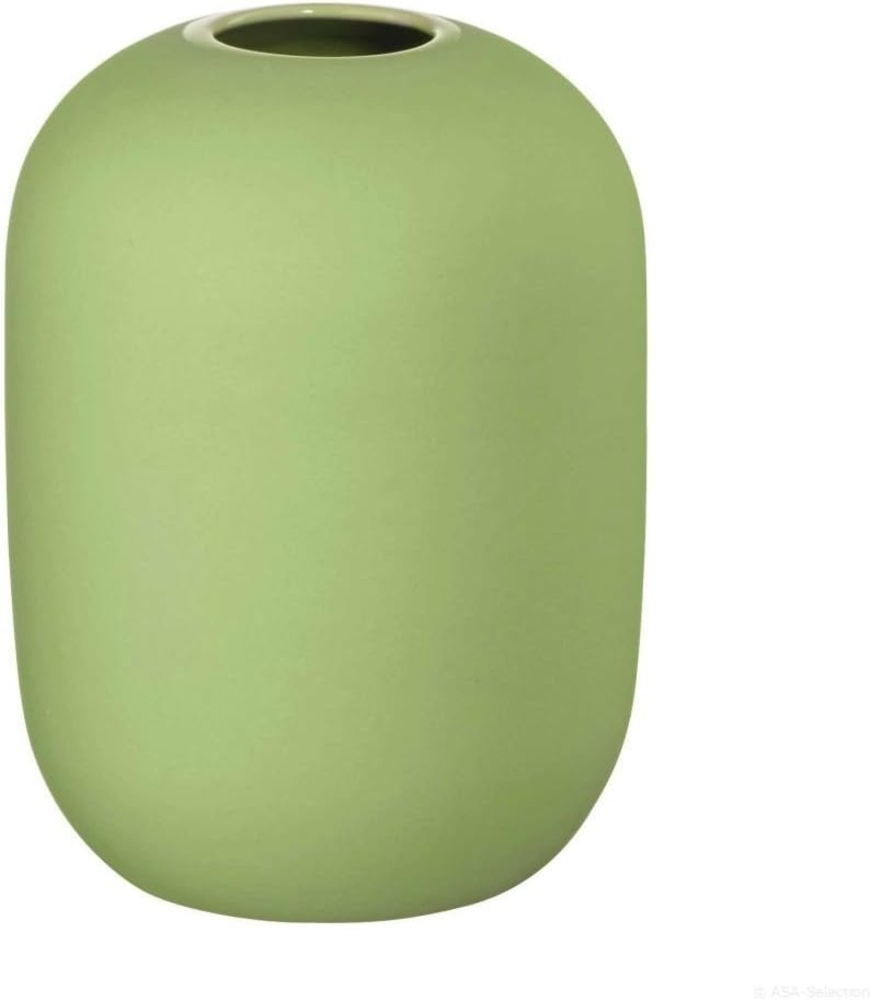 ASA Selection Smoothie Vase, Raumdekoration, Blumenvase, Feinsteinzeug, Apple Green, H 13 cm, 2551434 Bild 1