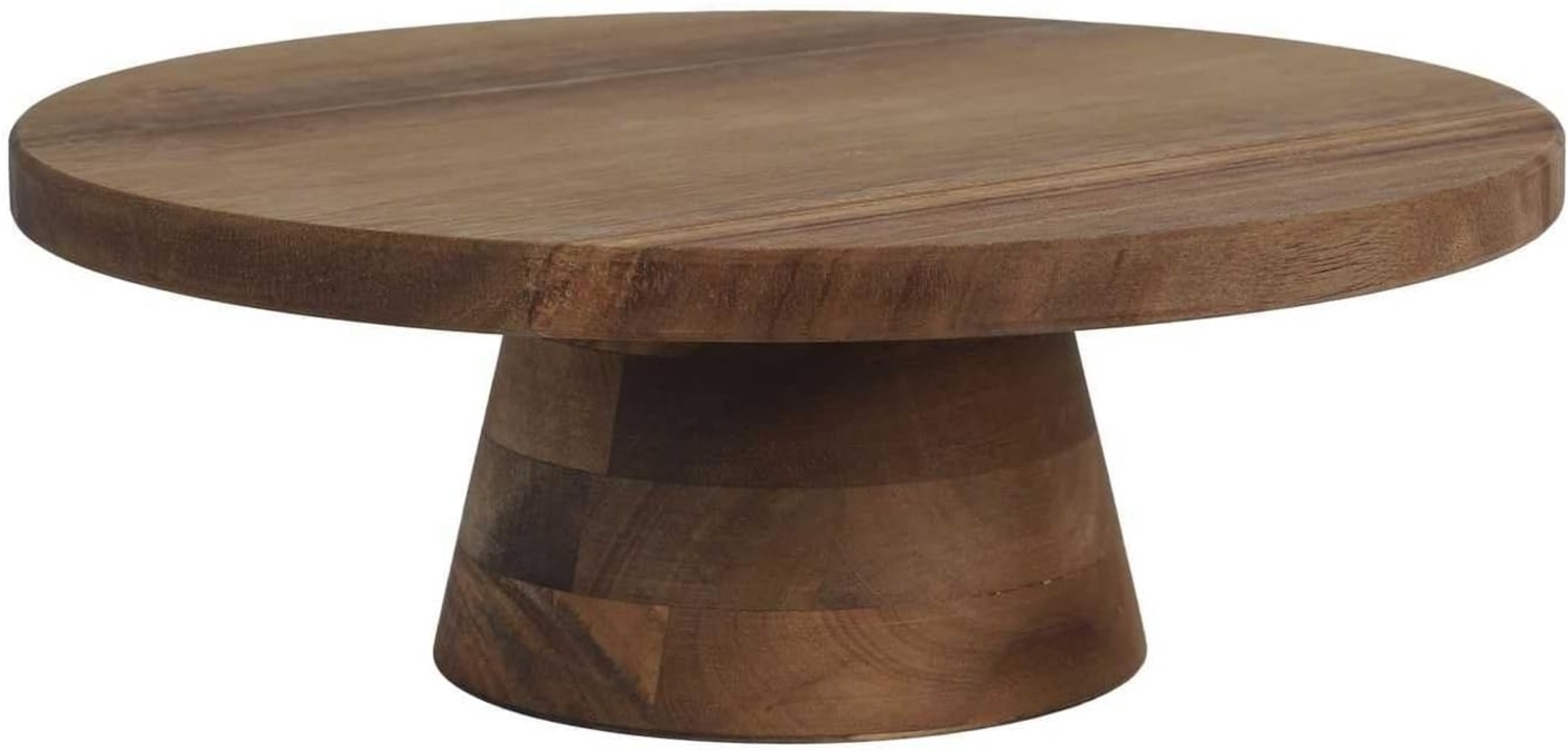 HOME DECO FACTORY, KA0327, Acacia Cake Stand, elegant and modern Design, ideal for Cakes and Fruit, Easy to Maintain, Diameter 28 cm, Brown Color Bild 1