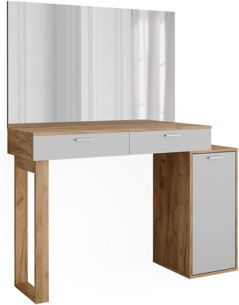 Vicco Schminktisch Regina Eiche Weiß 130 cm mit 2 Schubladen Bild 1