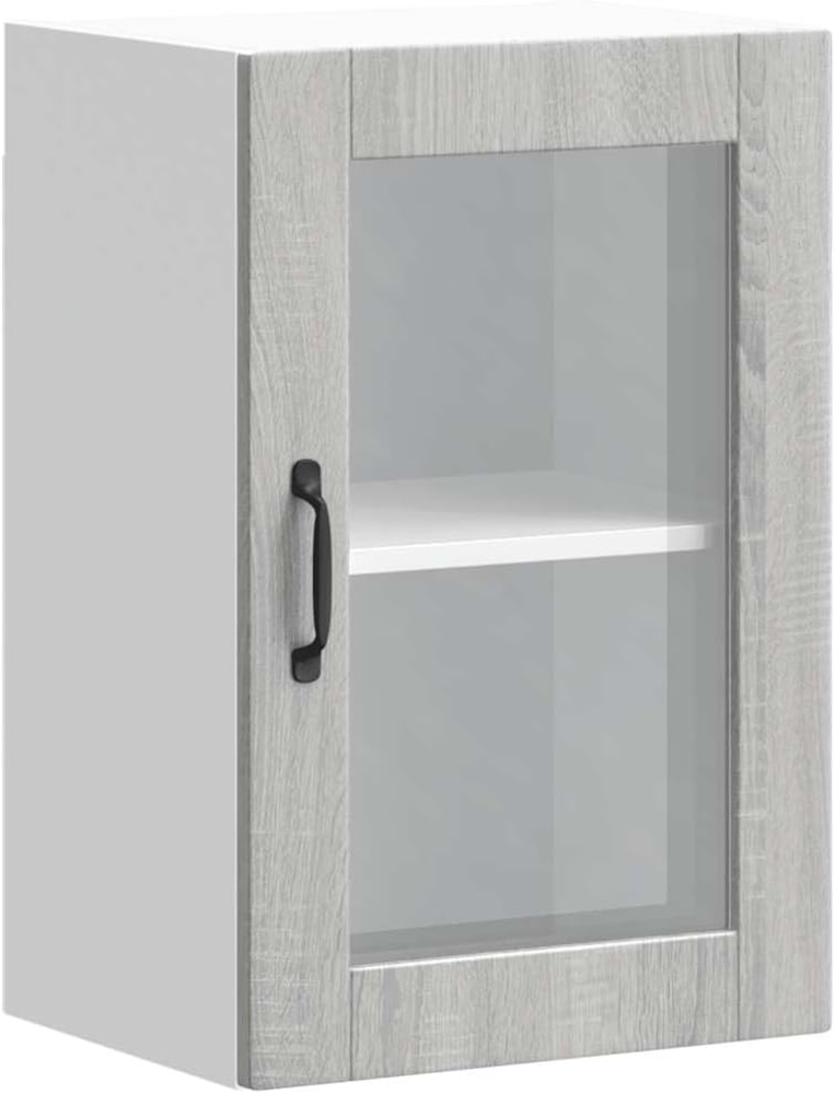 Küchen-Hängeschrank mit Glastür Porto Grau Sonoma 854013 Bild 1