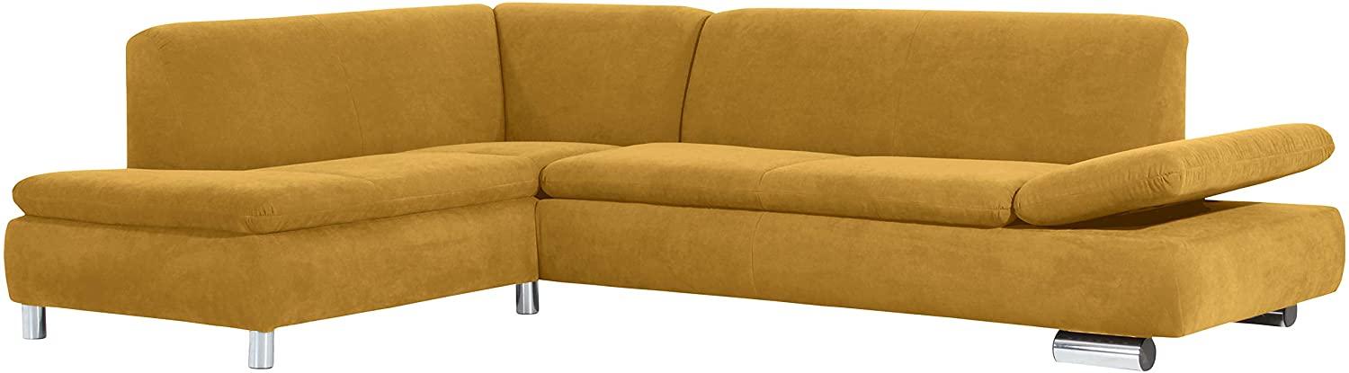 Terrence Ecksofa Veloursstoff Mais Metallfüße verchromt Bild 1