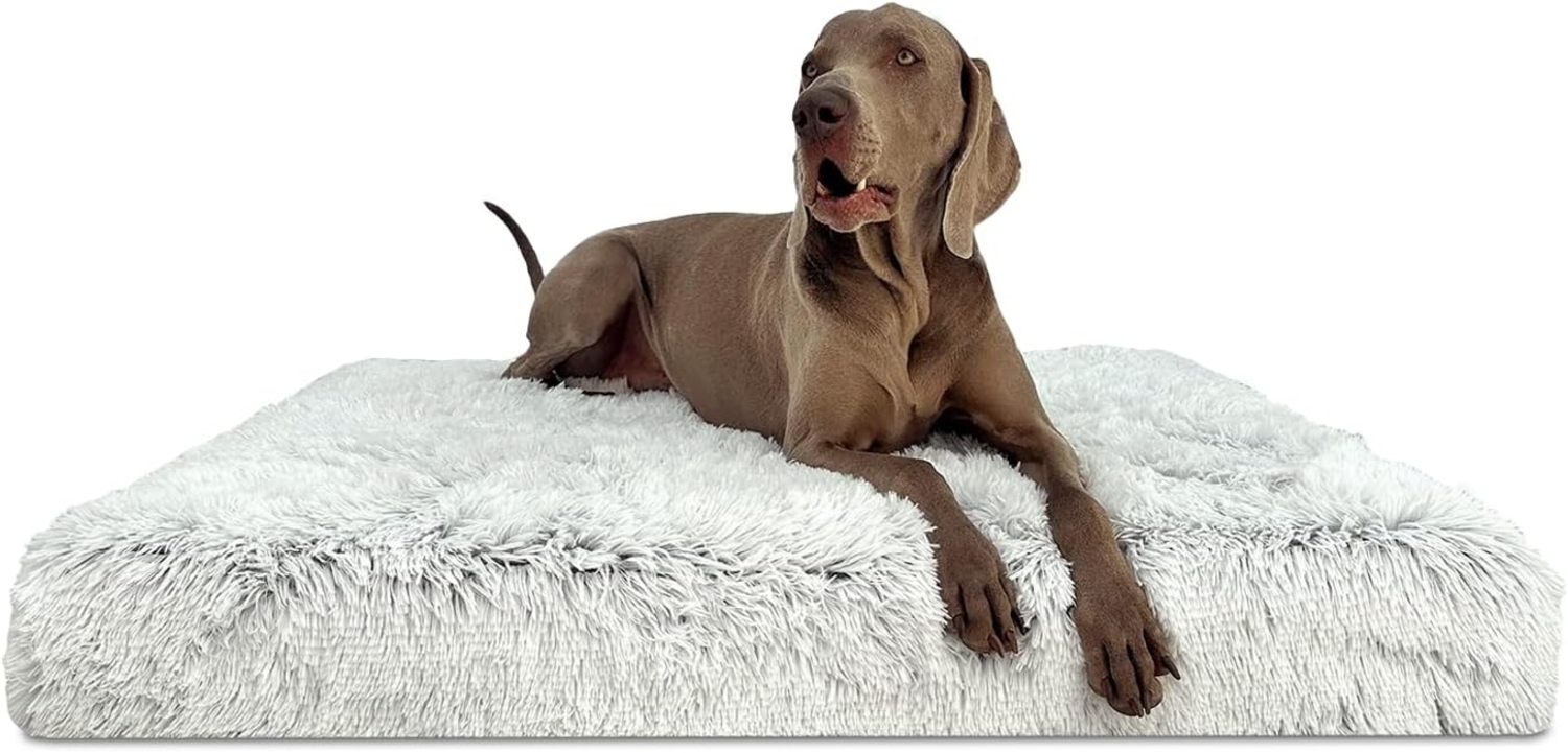 PITT SHAGGY ORTHO PLUS Orthopädisches Hundematratze - 20 Weißgrau, 150x100cm Bild 1