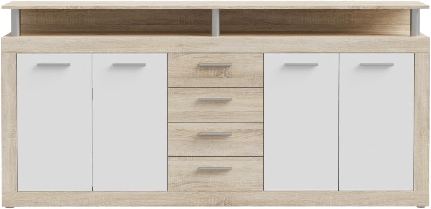 FORTE Cava Sideboard, Holzwerkstoff, Weiß/Beige, 197,5 x 94,4 x 36,3 cm Bild 1