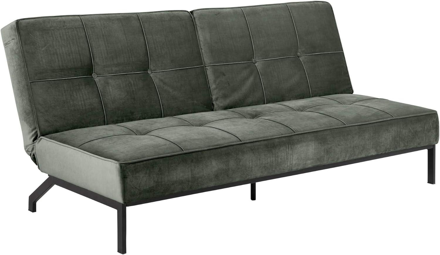 Schlafsofa Peyton Tannengrün, Metall schwarz Bild 1