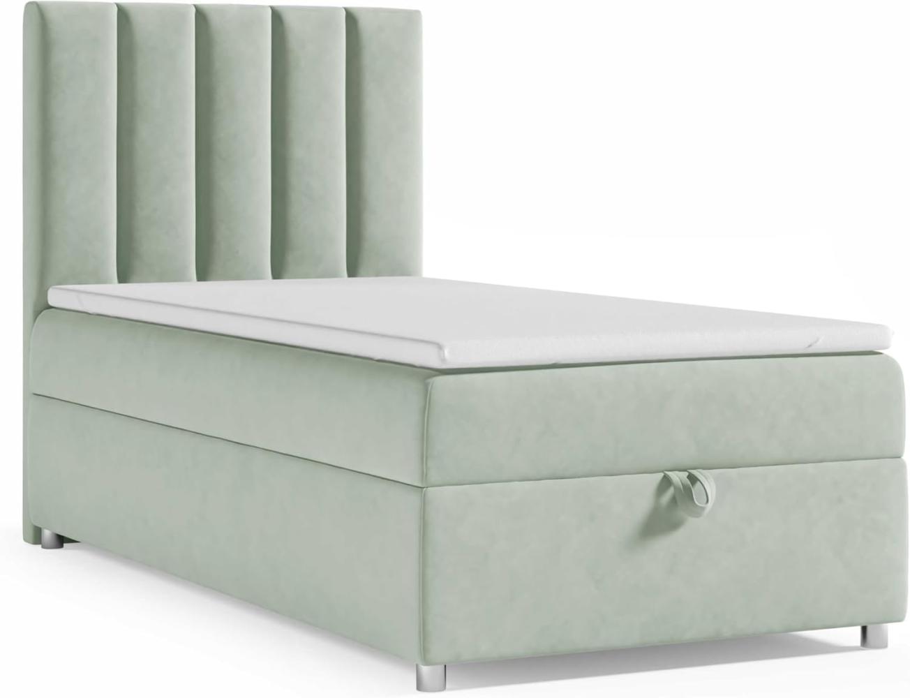 Best for Home Boxspringbett K10 SINGLE mit Bettkasten (Mintgrun 100x200) Bild 1