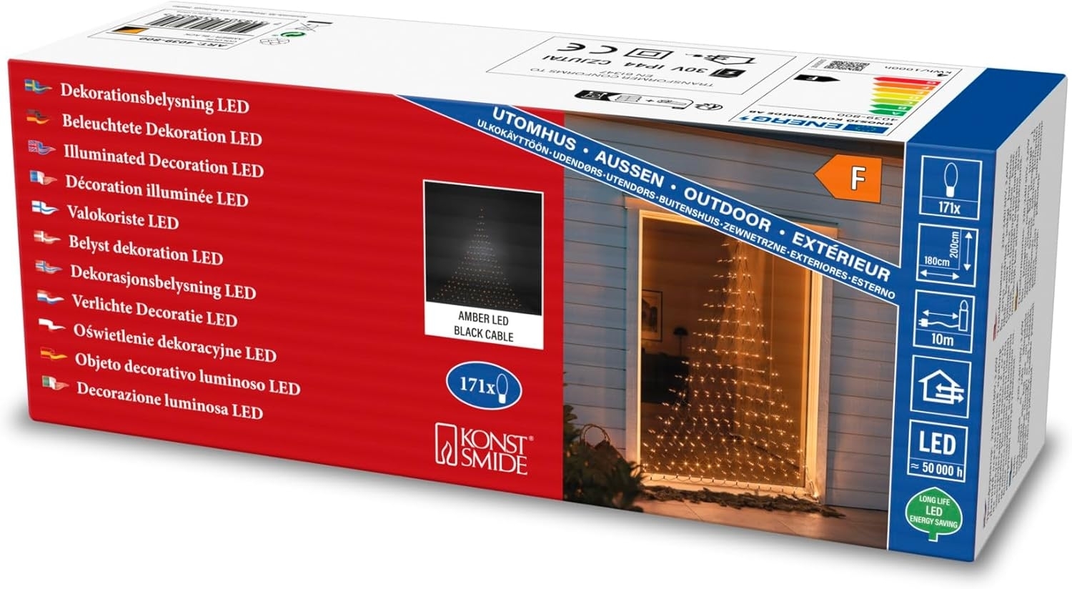 Konstsmide LED Lichternetz "Triangel" mit 171 Lichtern in Bernstein 4039-800 Bild 1