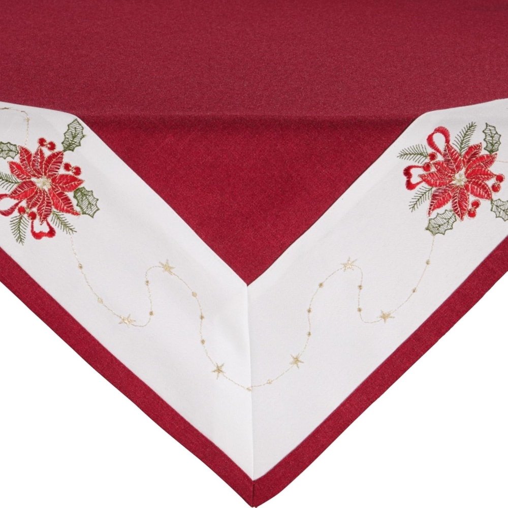 Erwin Müller Mitteldecke Mitteldecke "Weihnachtsstern", Leinen-Optik Blumen Bild 1