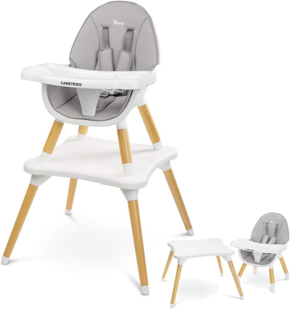 Caretero Feeding chair TUVA 2 in 1 table gray Bild 1