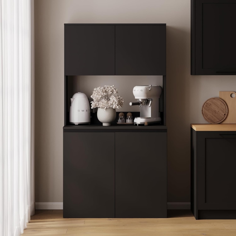 Platan Room Küchenbuffet Küchenschrank Buffetschrank ESTER Sideboard mit Arbeitsplatte 100x50 cm Küchenvitrine Küchenschrank Bild 1