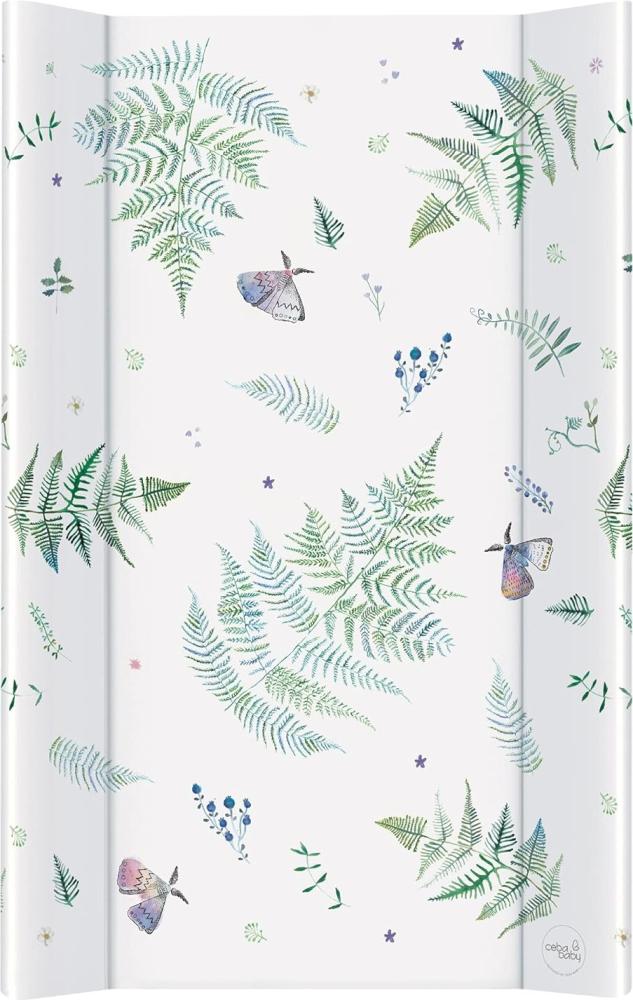 Ceba Baby Wickelauflage Wickelunterlage 2 Keil Wickelmulde fürs Babybett 80x50 cm, 70x50 cm Abwaschbar Polypodie 80x50 cm Bild 1