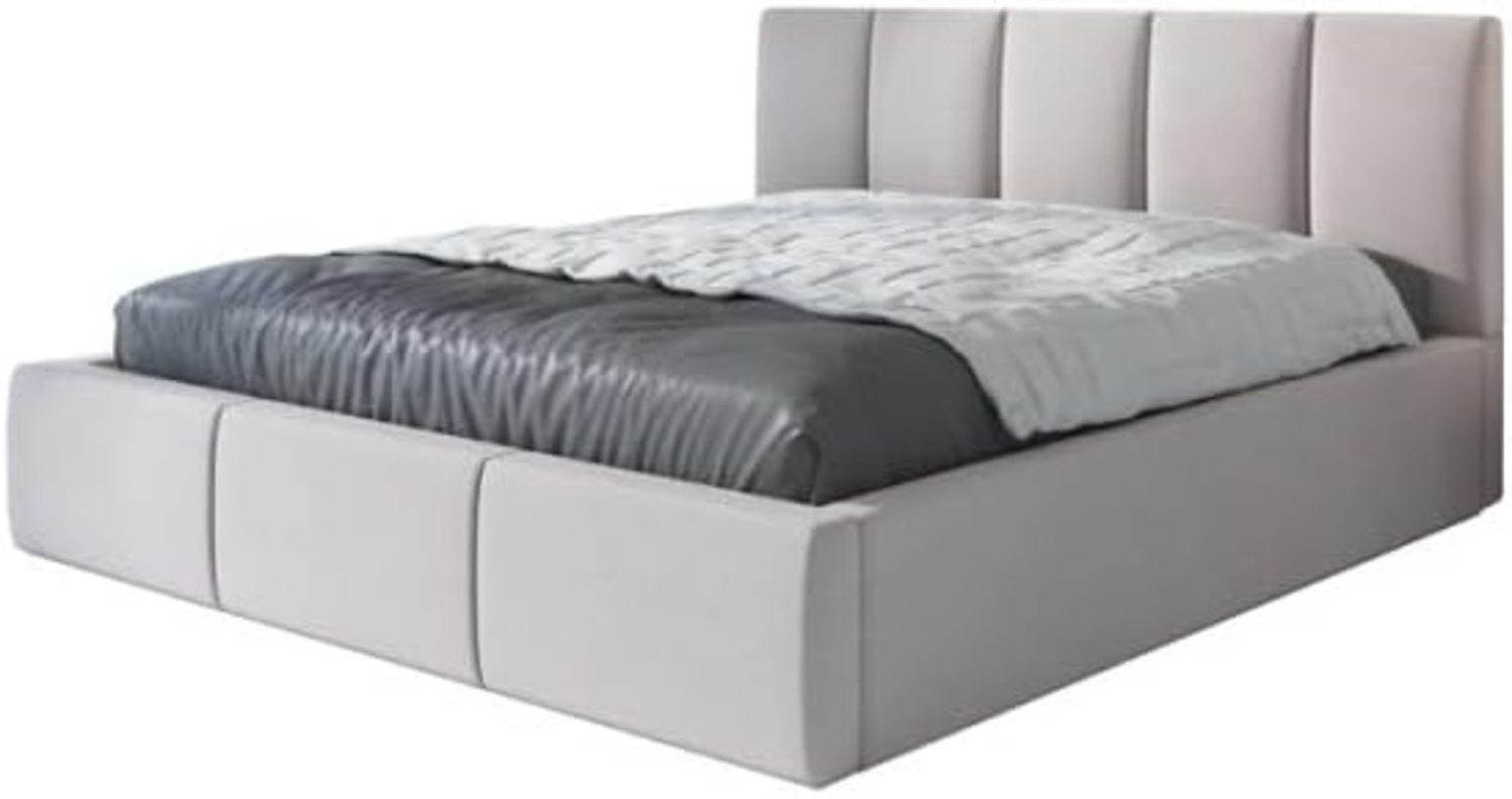 Polsterbett KENET 140x200 mit Matratze, Bettkasten und Lattenrost. Farbe: Beige 2 Bild 1