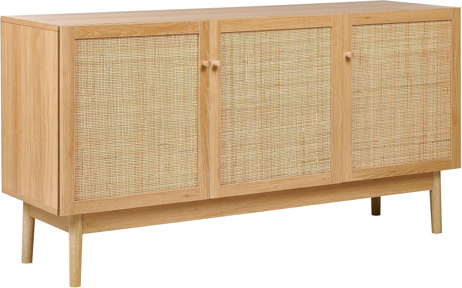 Sideboard mit 3 Türen NIVO 70 cm Heller Holzfarbton Bild 1