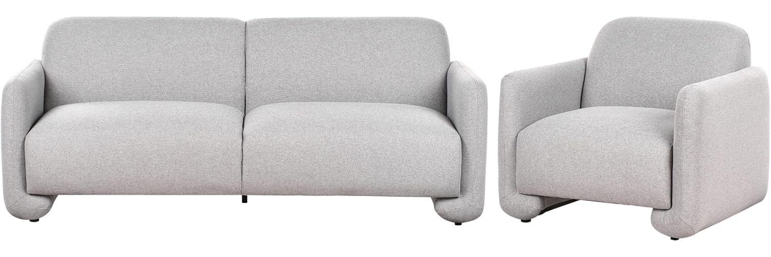 Sofa Set 4-Sitzer SALAND Stoff Grau Bild 1
