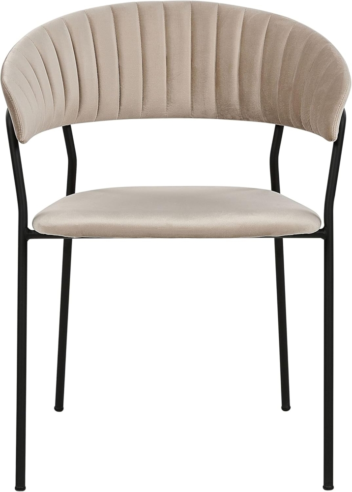 Esszimmerstuhl 2er Set MARIPOSA Samtstoff Taupe Bild 1