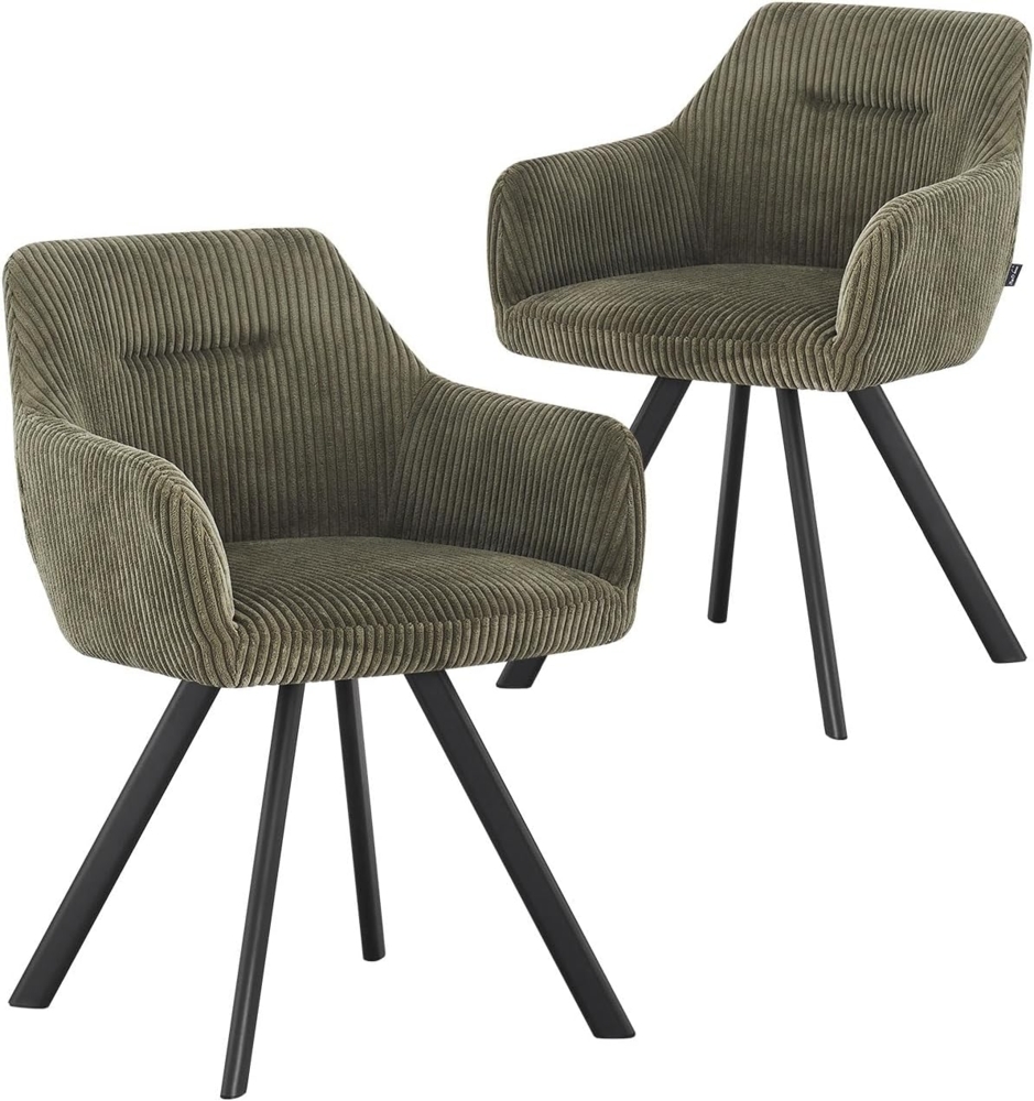 B&D home 4-Fußstuhl CYRUS (2er Set, 2 St), gepolstert, mit Armlehnen Bild 1