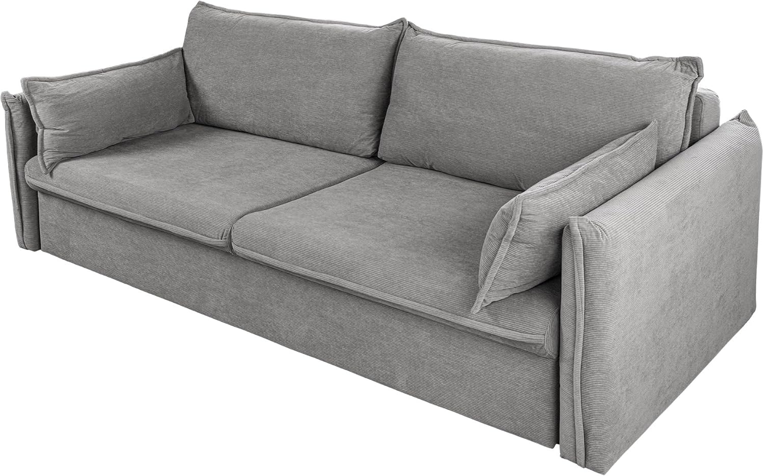 riess-ambiente Schlafsofa APARTMENT 215cm grau · 3-Sitzer-Couch mit Cord-Bezug inkl. Kissen, Einzelartikel 1 Teile, mit Bettfunktion für Wohn- oder Gästezimmer · verstellbare Rückenlehne Bild 1