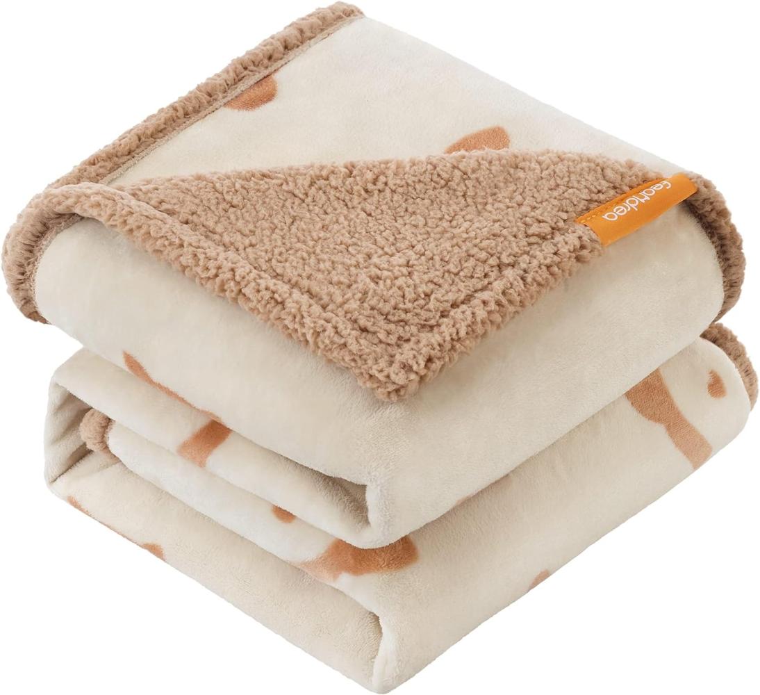 Feandrea wasserdichte Hundedecke, Sherpa Fleece Haustier Decke für mittelgroße und große Hunde, Katzen, 152 x 127 cm, XL, maschinenwaschbar, beidseitiger Sofabezug-Schutz, beige PPB060K01 Bild 1