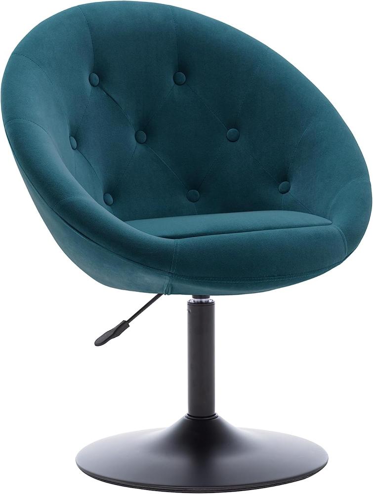 Duhome Sessel Farbenvielfalt höhenverstellbar Kunstleder Clubsessel Coctailsessel Loungesessel - TYP 509A, Farbe:Petrol, Material:Samt Bild 1