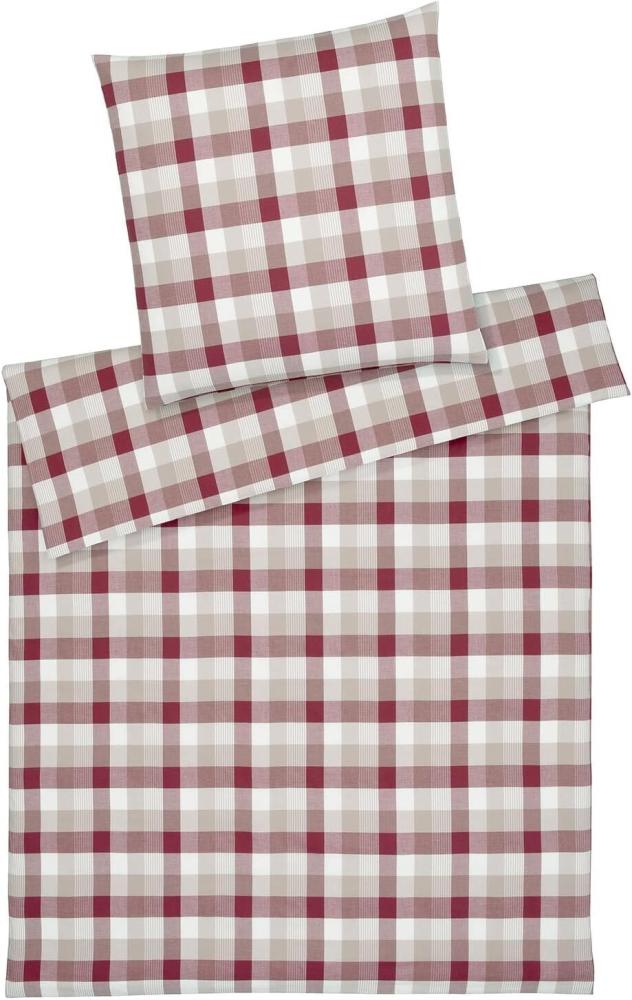 elegante Soft-Flanell Bettwäsche Watson weinrot|155x220 cm + 80x80 cm Bild 1