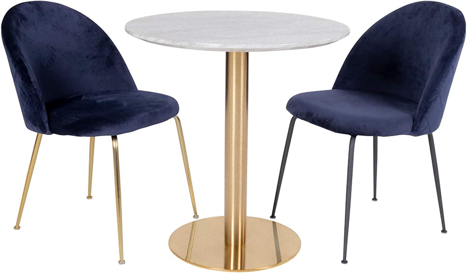 Esstisch Bojan Ø 110cm Marmor Messing Look Küchentisch Wohnzimmertisch Tisch Bild 1