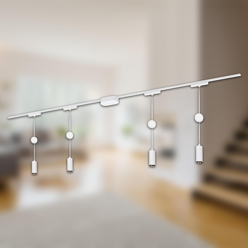 Briloner Leuchten LED Pendelleuchte 8041046B, LED fest integriert, 2700K - Extra-Warmweiß, Schienensystem Luxtrail 2 m Weiß 5W Decke Wohnzimmer Büro Küche Flur Bild 1