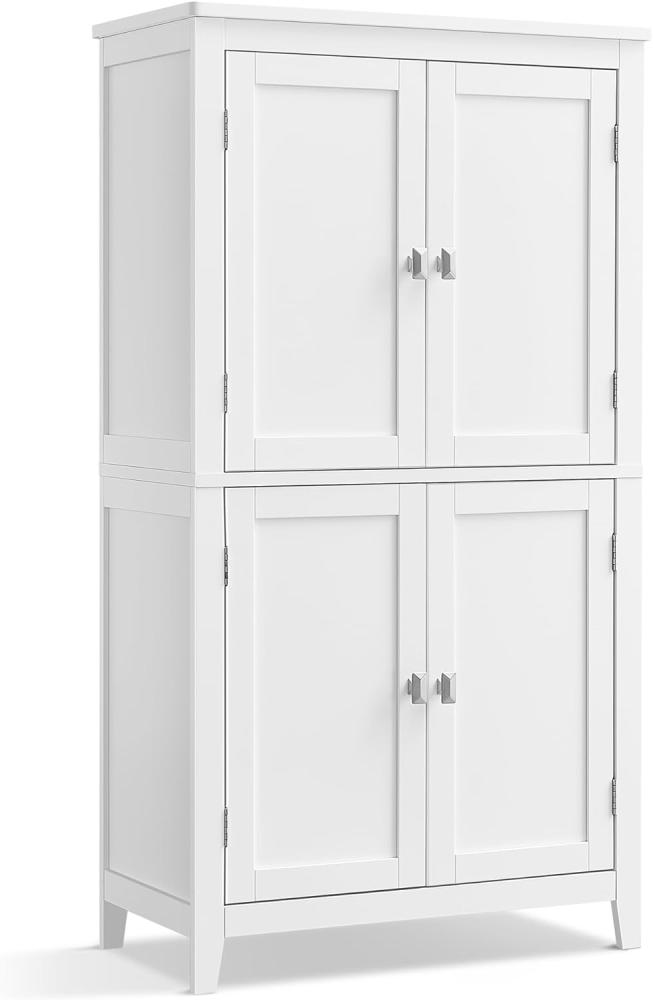 Vasagle Badezimmerschrank mit verstellbaren Ablagen, MDF, 110 x 30 x 60 cm, Weiß Bild 1