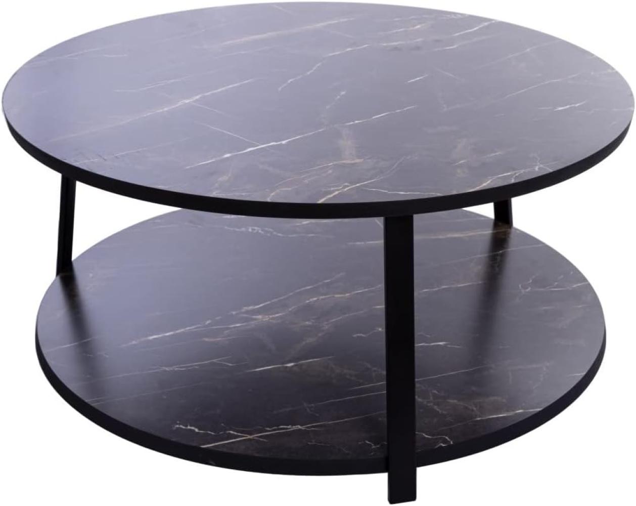 Couchtisch Ronja 75 x 75 x 36 cm MDF Marmoroptik mit zwei Ablageflächen Bild 1