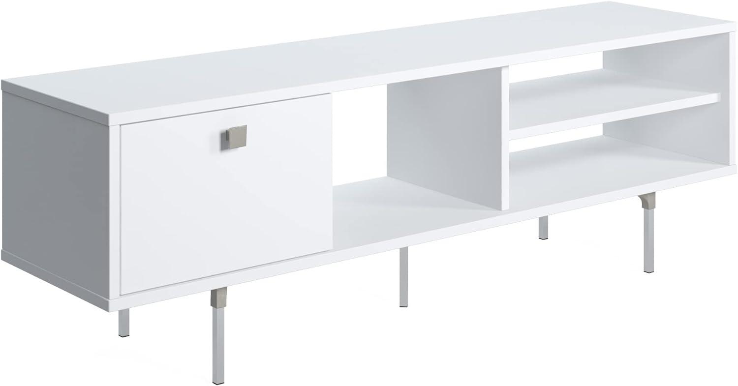 TV-Ständer Movian Mika, Lowboard-Schrank, 140 x 35 x 45 cm, Mittel, Weiß Bild 1