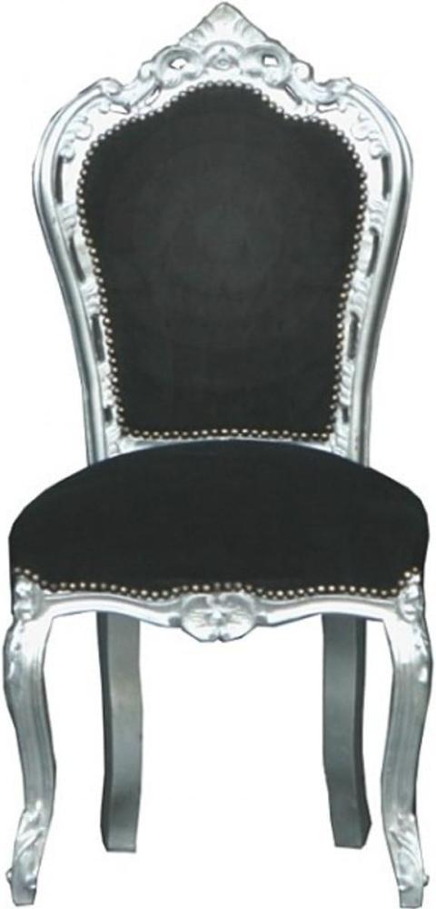 Parsia Barockstuhl Silber/Schwarz Stoff Bild 1