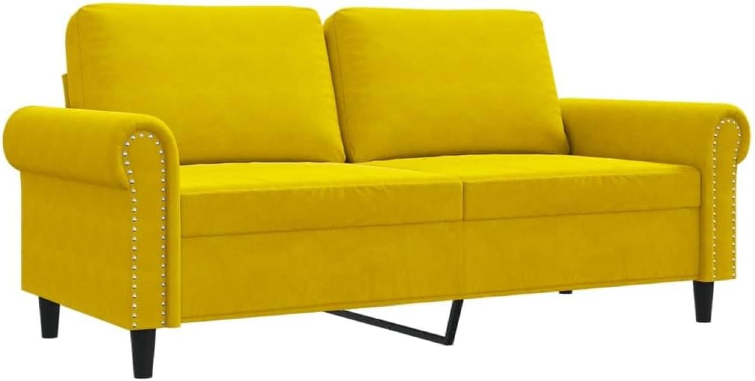 2-Sitzer-Sofa Gelb 140 cm Samt (Farbe: Gelb) Bild 1