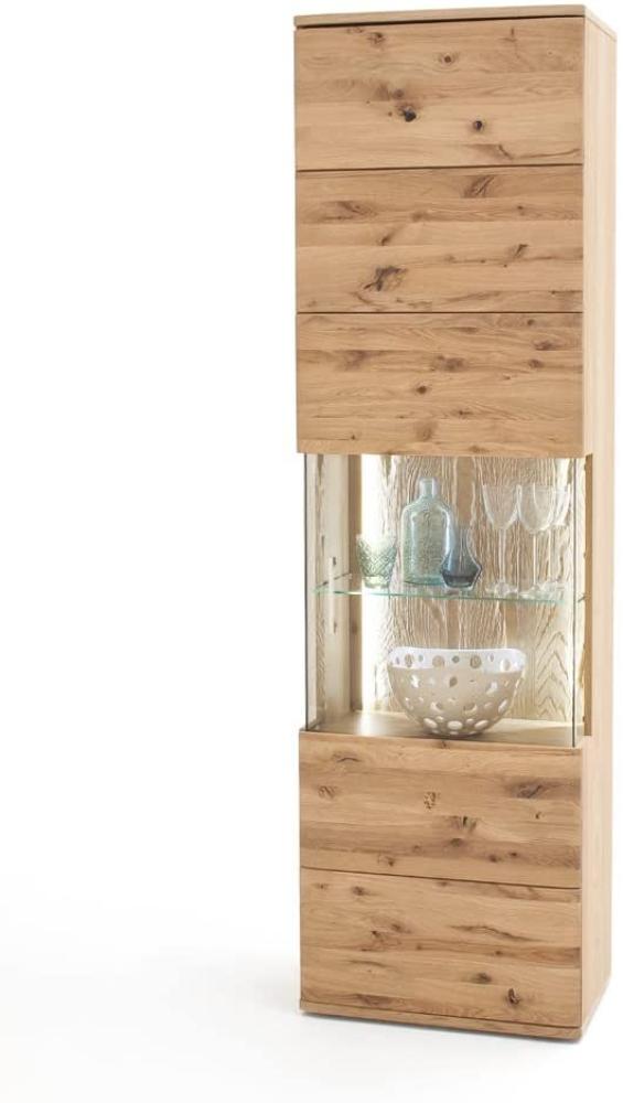 Vitrine Samir 5 Asteiche Bianco teilmassiv 60x208x37 cm LED mit Beleuchtung Bild 1