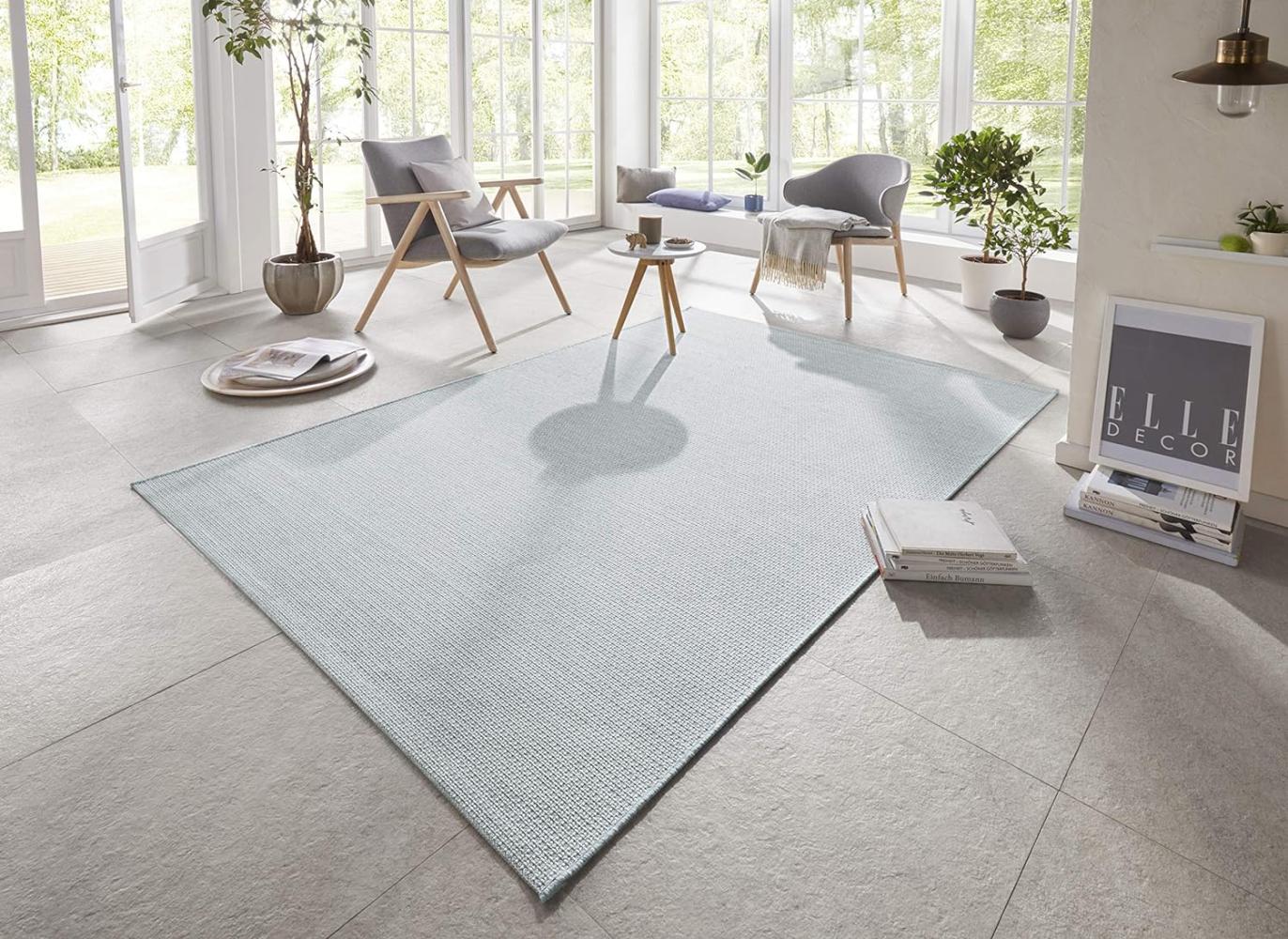 In- & Outdoor Teppich Millau Hellblau Creme - 80x150x0,4cm Bild 1