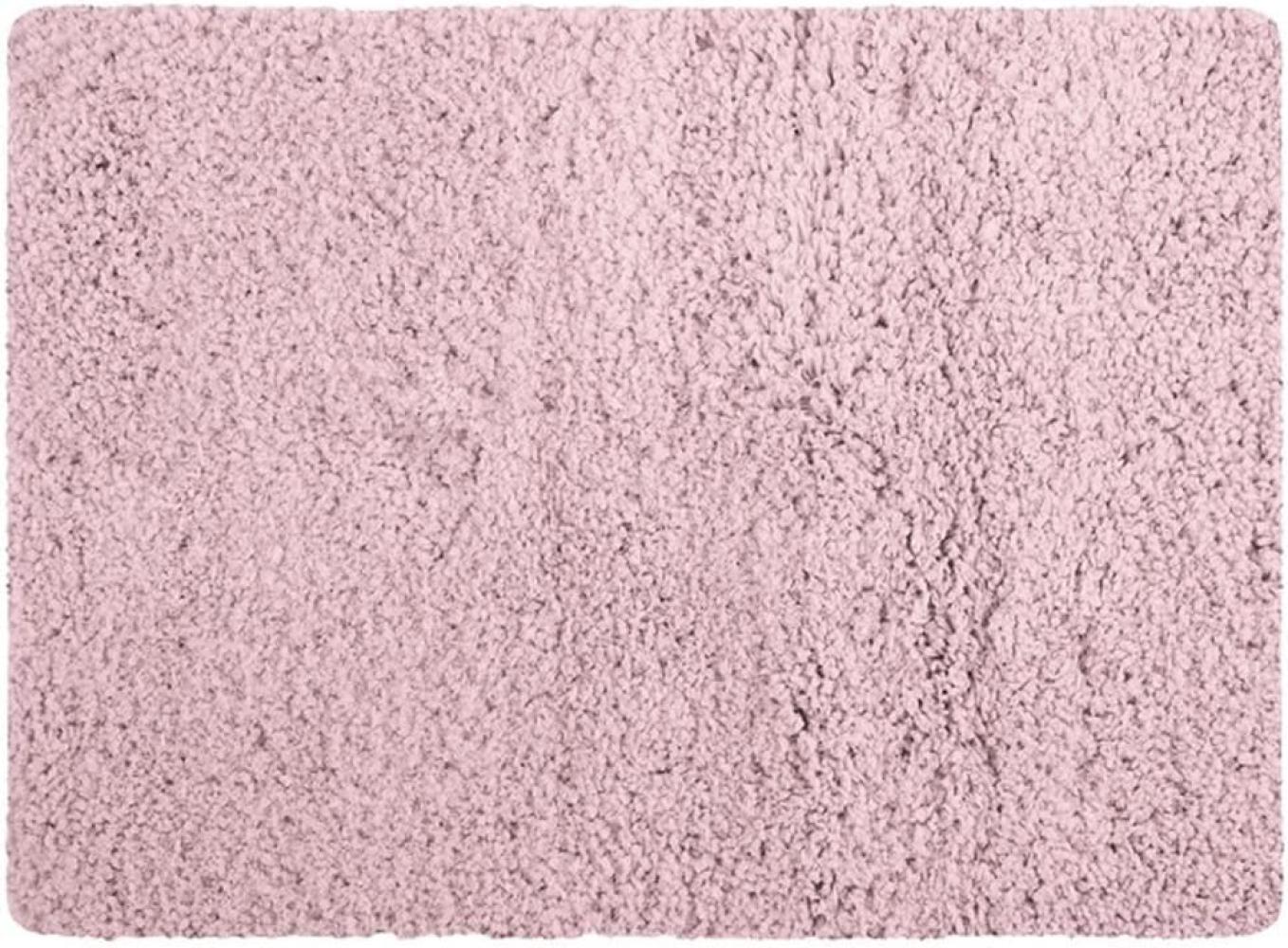 MSV Badteppich Badematte Badvorleger Duschvorleger Mikrofaser Hochflor flauschig 50x70 cm – Pastellrosa Bild 1