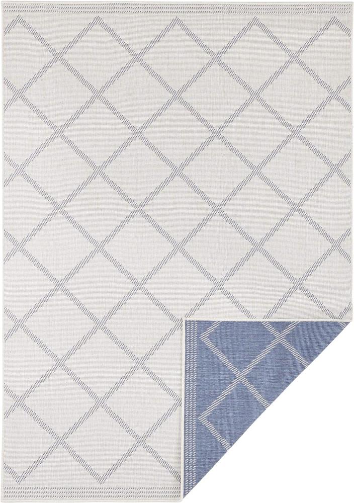 In- & Outdoor Wendeteppich Corsica Blau Creme - 200x290x0,5cm Bild 1