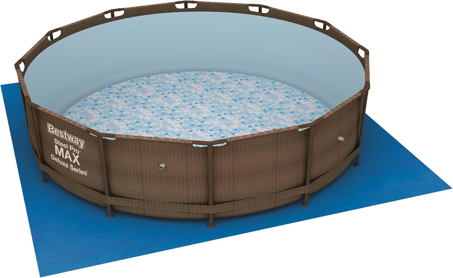 Bestway Flowclear™ quadratische Bodenplane, 396x396 cm, für Aufstellpools bis Ø 366 cm, blau Bild 1