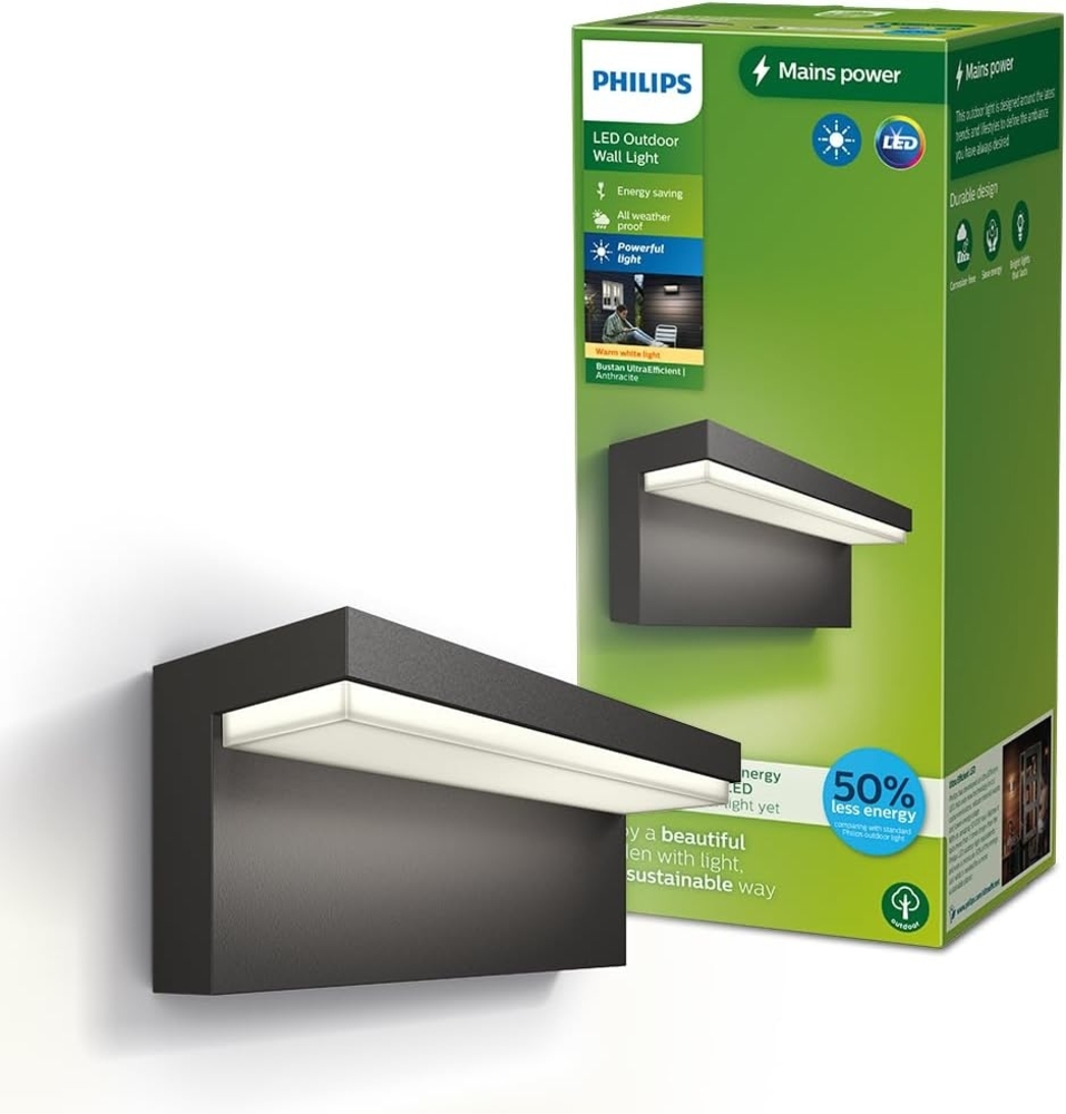 Philips Outdoor A-Label Bustan Wand UE 3.8W 27K anth Bild 1