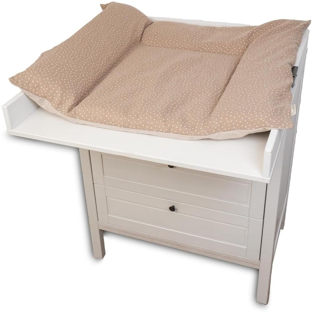 ULLENBOOM ® Wickelauflagenbezug 75x85 cm Musselin Sand (Made in EU) - abnehmbarer Bezug für Wickelauflage 85x75, Baby Überzug für Wickelunterlage, aus 100% Baumwolle, Wickelbezug für Wickeltisch Bild 1