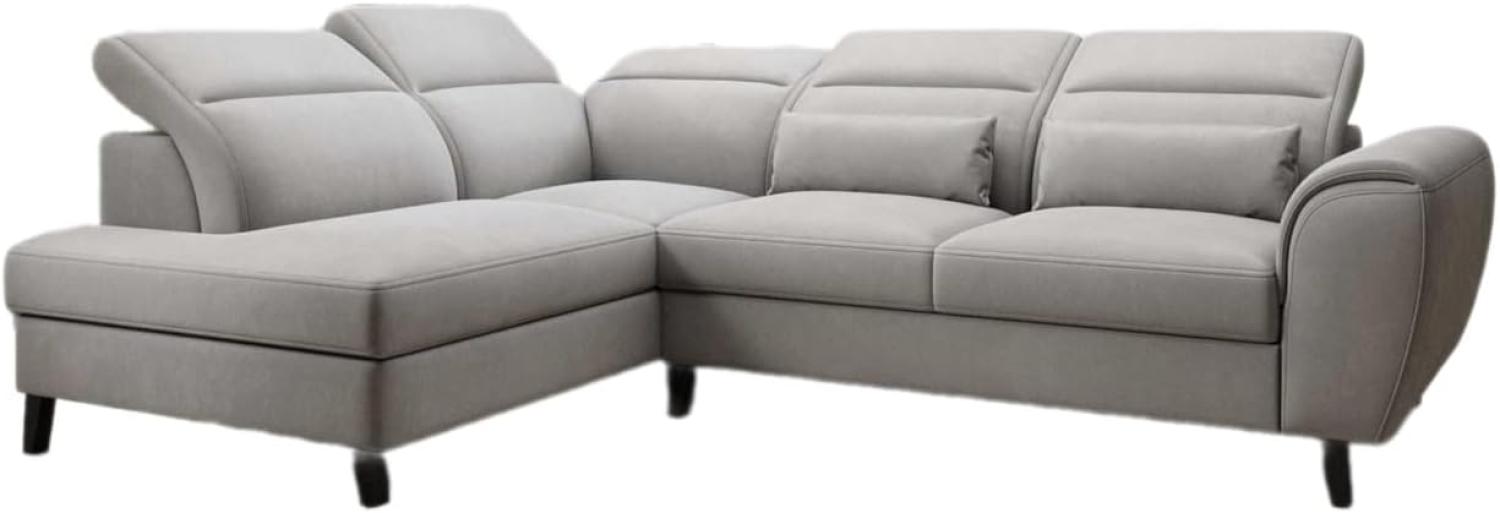 Designer Sofa Nobile mit verstellbarer Rückenlehne Samt Hellgrau Links Bild 1