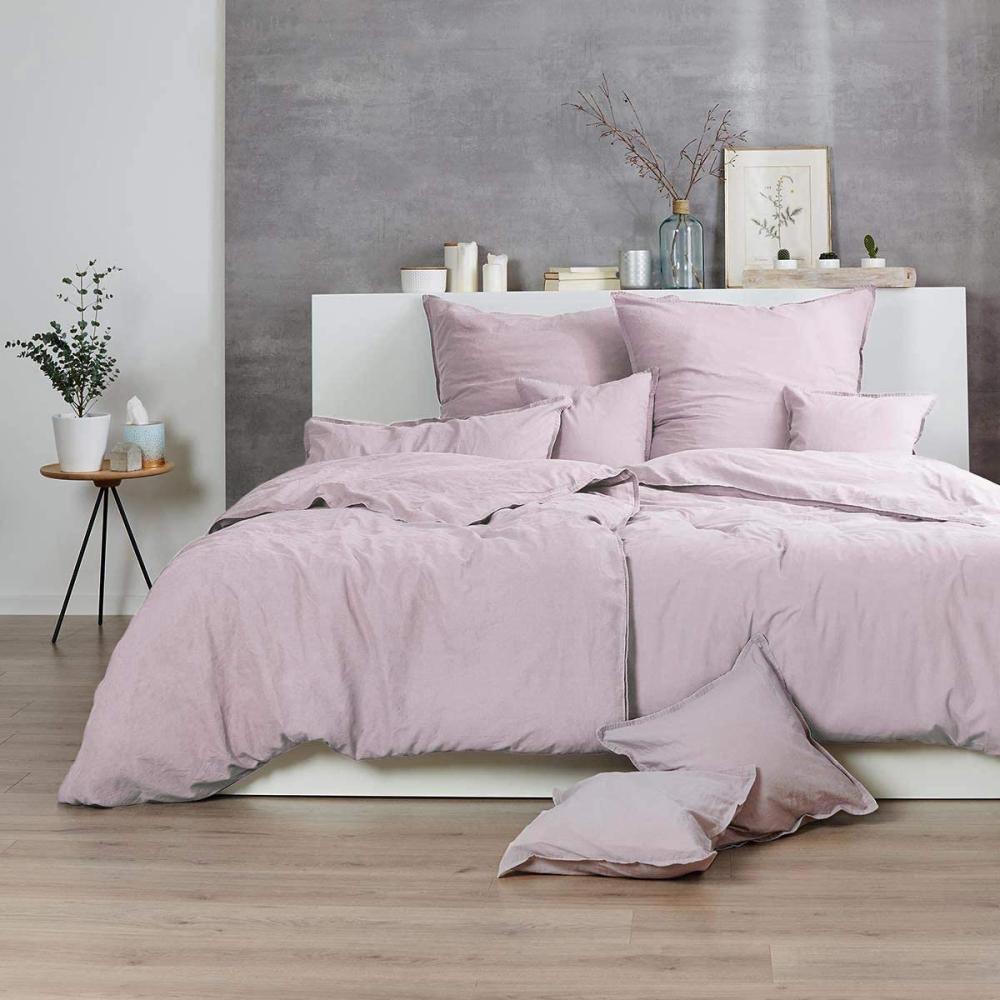 Enrico Coss Bettwäsche Stonewashed | Kissenbezug einzeln 80x80 cm | blass-rose Bild 1