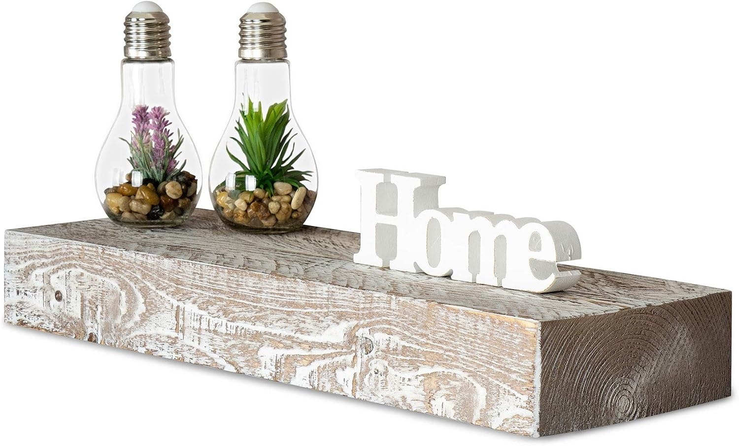 Levandeo® Wandregal, levandeo Wandregal Holz Massiv 60x20cm Shabby Chic Wandboard Regal Bild 1