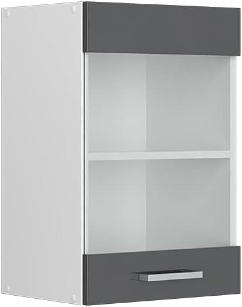 Vicco Küchenschrank Hängeschrank Unterschrank Küchenschränke Küchenunterschrank Arbeitsplatte, Möbel verfügbar in anthrazit und weiß (anthrazit ohne Arbeitsplatte, Hängeglasschrank 40 cm) Bild 1