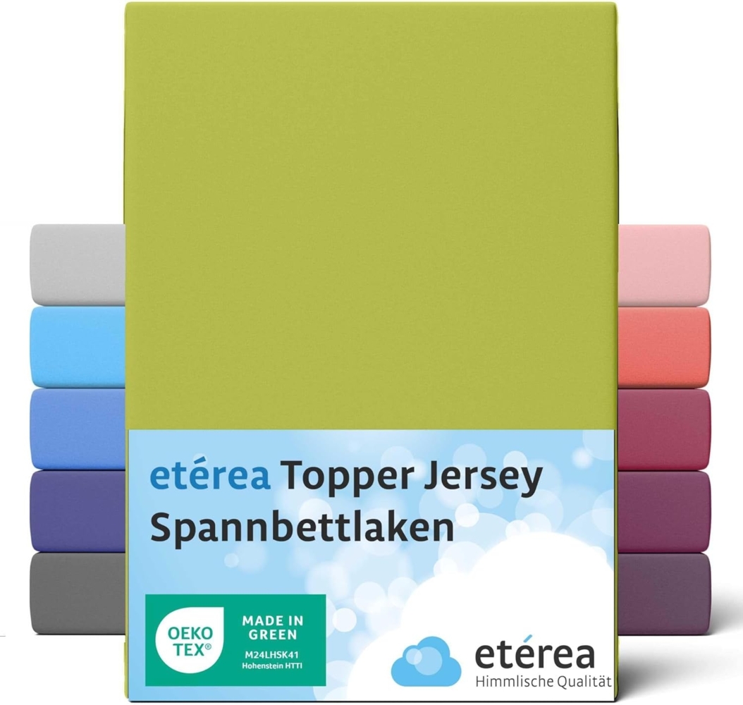 etérea Jersey Topper Spannbettlaken Spannbetttuch Jade 140x200 - 160x200 cm Bild 1