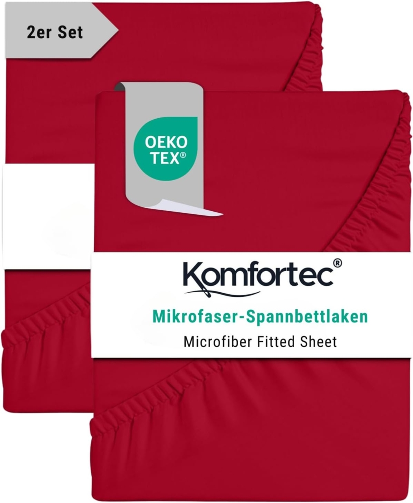 Komfortec Spannbettlaken Boxspringbett bis 15cm - 30cm Matratzenhöhe, Mikrofaser, Gummizug: Rundum, (2 Stück) Bild 1